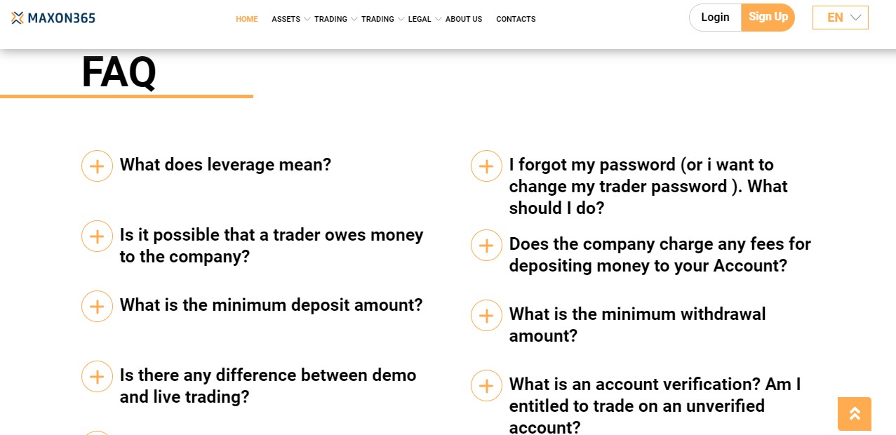 Maxon365 FAQ Section